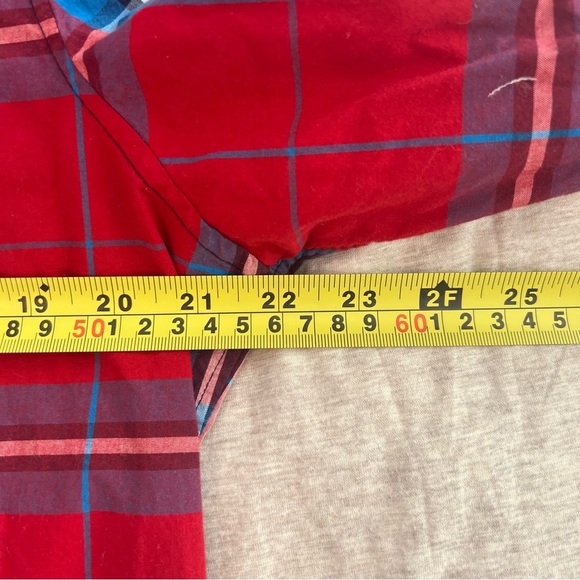 Gap Men’s Slim Fit Red and Blue Plaid Shirt XL - Picture 5 of 7